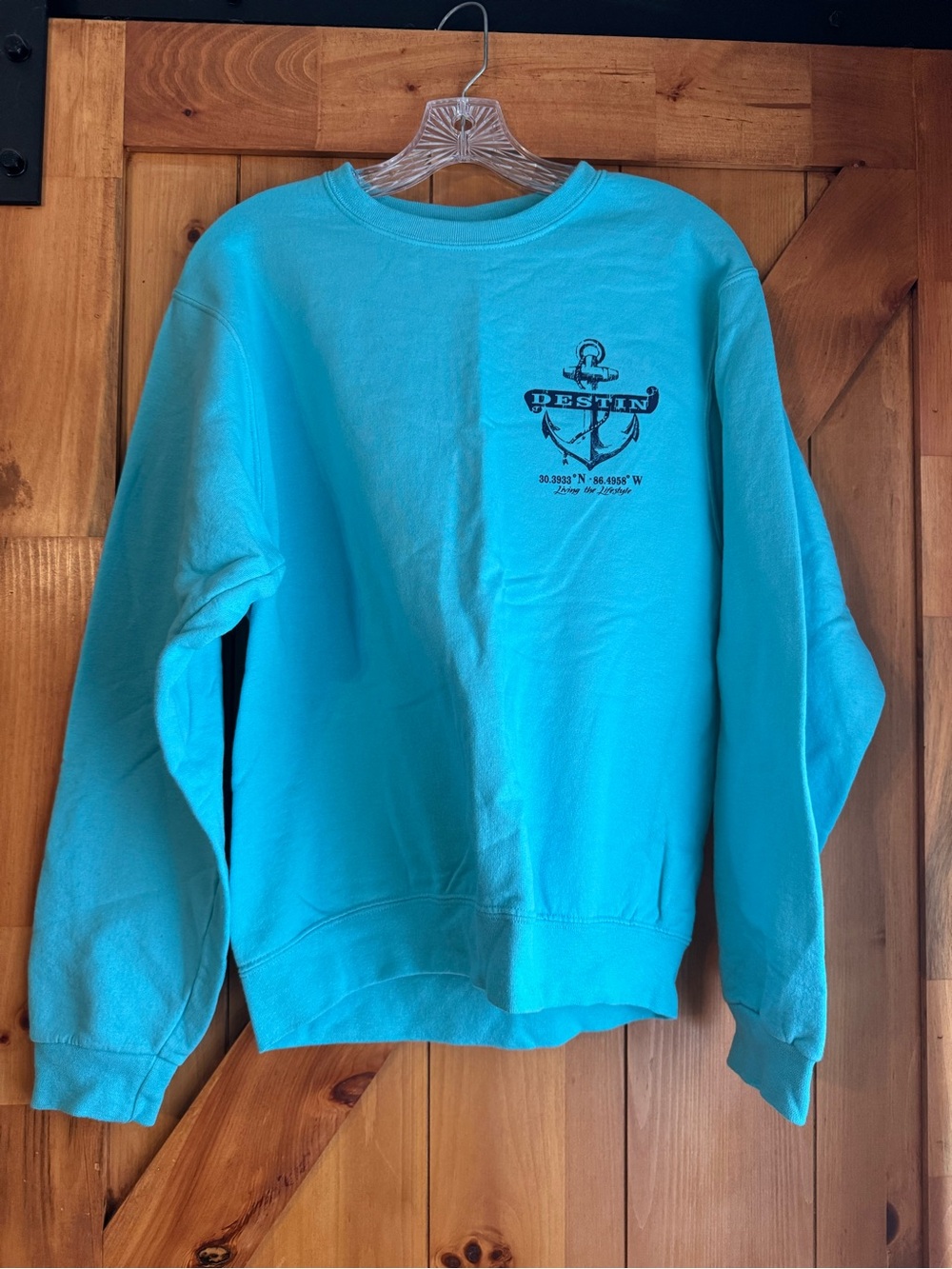 Turquoise Crewneck Sweatshirt - Women's Casual Pullover